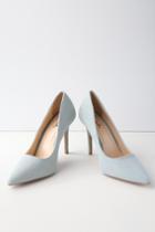 Qupid Kieran Pale Blue Denim Pumps | Lulus