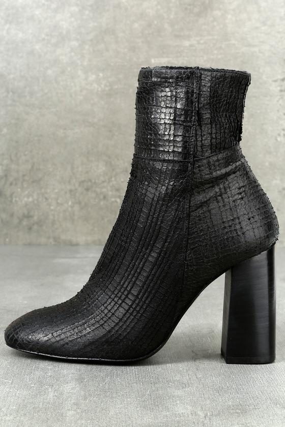 Free People | Nolita Black Leather Mid-calf Booties | Size 38/7.5 | Lulus