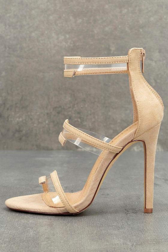 Liliana | Beckett Nude Suede High Heel Sandal Heels | Size 10 | Beige | Vegan Friendly | Lulus