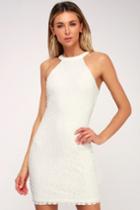 Joie De Vivre White Lace Halter Bodycon Dress | Lulus