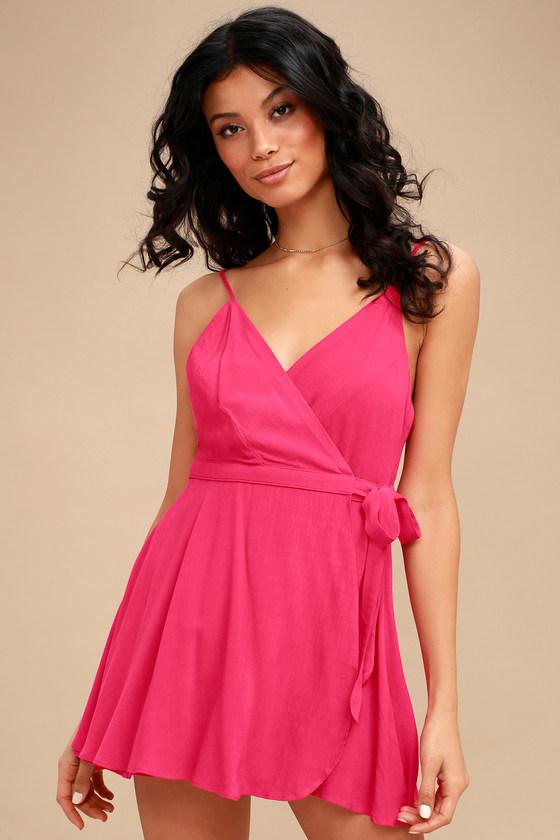 Camden Fuchsia Wrap Skort Dress | Lulus