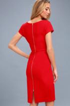 Business Of Love Red Bodycon Midi Dress | Lulus