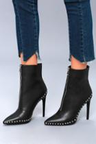 Wild Diva Lounge Tamsin Black Studded High Heel Booties | Lulus