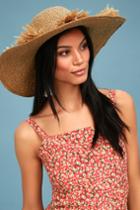 San Diego Hat Co. Montage Tan Floppy Straw Hat | Lulus