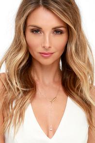 Lulu*s Side Show Gold Drop Necklace
