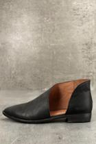 Free People | Royale Black Leather D'orsay Pointed Toe Booties | Size 38/7.5 | Lulus
