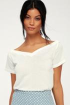Bostwick White Off-the-shoulder Tee | Lulus