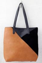 Lulus Downtown Cafe Tan And Black Tote