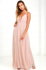 Lulus Flutter Freely Blush Pink Maxi Dress