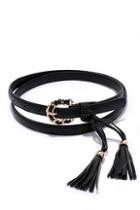 Lulu*s Southern Drawl Black Tassel Belt