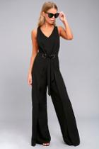 Lulus Natasha Black Wide-leg Jumpsuit