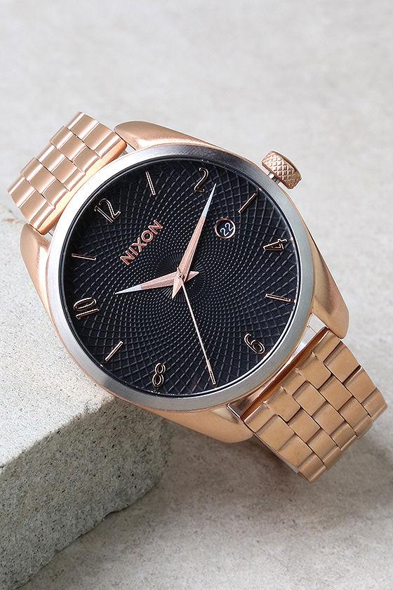 Nixon | Bullet Rose Gold And Black Sunray Watch | Lulus