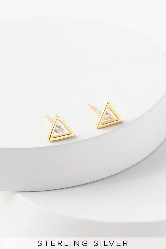 Trifecta Gold Rhinestone Earrings | Lulus
