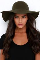 Dynamic Asia Cascade Effect Olive Green Floppy Hat