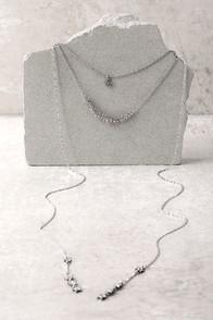 Lulus Bright Night Silver Layered Necklace