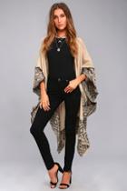 Gentle Fawn Cambry Beige Embroidered Poncho