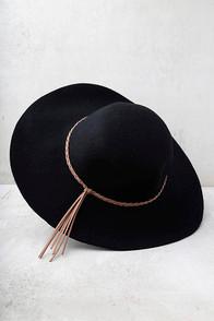 Lulus Dear Dreamer Black Floppy Wool Hat
