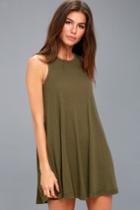 Free People | La Nite Olive Green Sleeveless Mini Dress | Lulus