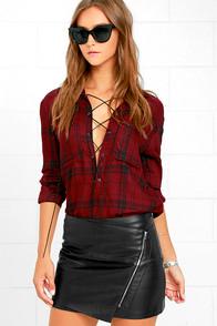 Lulus Tough Stuff Black Vegan Leather Mini Skirt