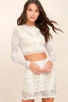 Lulus Verena White Lace Two-piece Dress