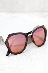 Lulus Modern Romance Tortoise And Pink Cat-eye Sunglasses
