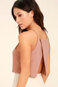 Lulus Share My Lair Blush Crop Top