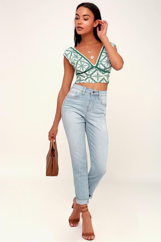 Cello Danbury Light Wash Distressed Denim Girlfriend Jeans | Lulus