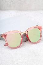 Lulus Revelery Pink Mirrored Sunglasses