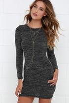 Lulus In The Simpli-city Black And Ivory Sweater Dress