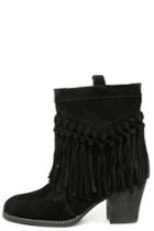 Sbicca Sbicca Sound Black Suede Leather Fringe Boots