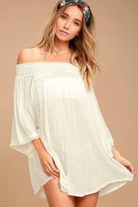 Billabong Easy Breeze Ivory Off-the-shoulder Cover-up