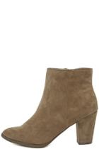 Breckelle's Ryleigh Taupe Suede Ankle Booties