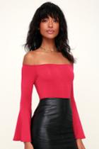 Flirt Factor Berry Red Off-the-shoulder Top | Lulus