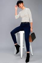 Trace Denim | Go On Dark Wash High-waisted Skinny Jeans | Size 25 | Blue | Lulus