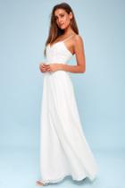 Georgianna White Lace-up Maxi Dress | Lulus