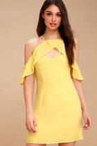 Bb Dakota Kaless Light Yellow Off-the-shoulder Dress | Lulus