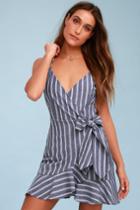 The Fifth Label Voyage Blue And White Striped Wrap Dress | Lulus