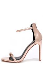Lulus Keen Eye Rose Gold Ankle Strap Heels