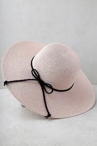 Lulus My Paradise Blush Floppy Straw Hat