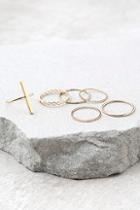 Lulus Modern Elegance Gold Ring Set