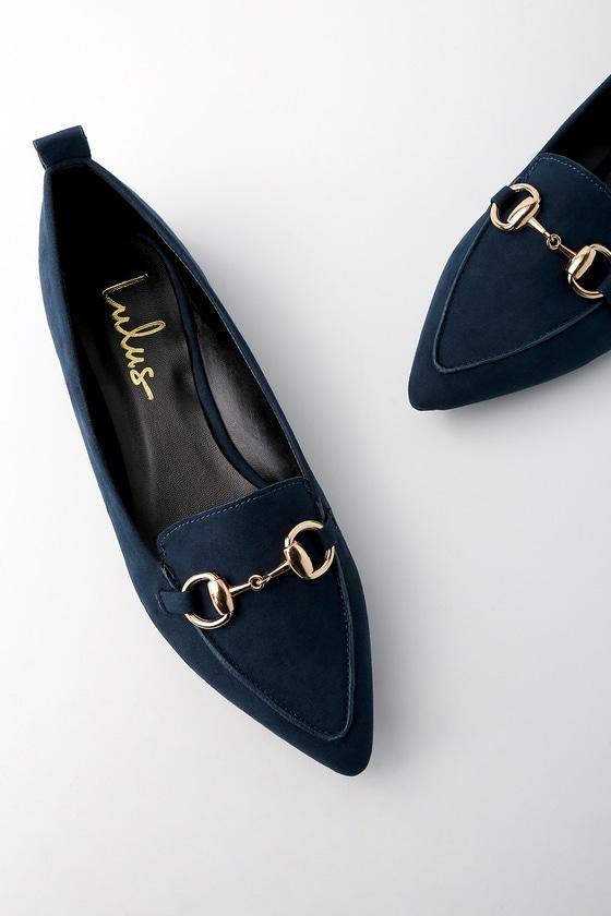 Charlotte Navy Suede Loafers | Lulus