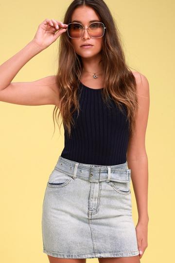 Etophe Stay Cool Light Wash Denim Mini Skirt | Lulus