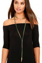 Lulus Way To Wow Gold And Olive Green Layered Choker Necklace