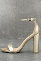 Lulus Taylor Gold Ankle Strap Heels