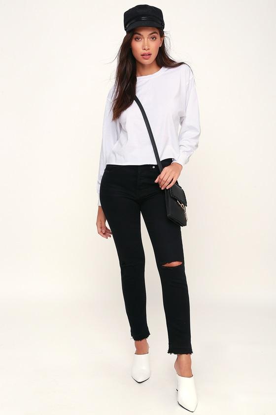 Pistola Nico Black High-rise Distressed Mom Jeans | Lulus