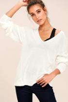 Gentle Fawn | Tucker White Sweater | Size X-small | 100% Polyester | Lulus