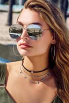 Lulus | Fashion Fave Gold And Silver Mirrored Aviator Sunglasses | 100% Uv Protection