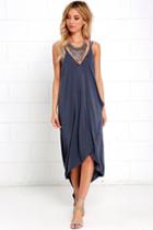 Lush | Mood And Melody Washed Blue High-low Dress | Size Small | Lulus