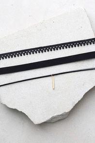 Lulus Mix Master Black Choker Necklace Set