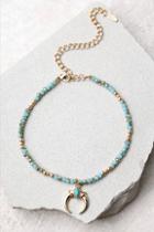 Ettika Horn Of Plenty Turquoise And Gold Choker Necklace